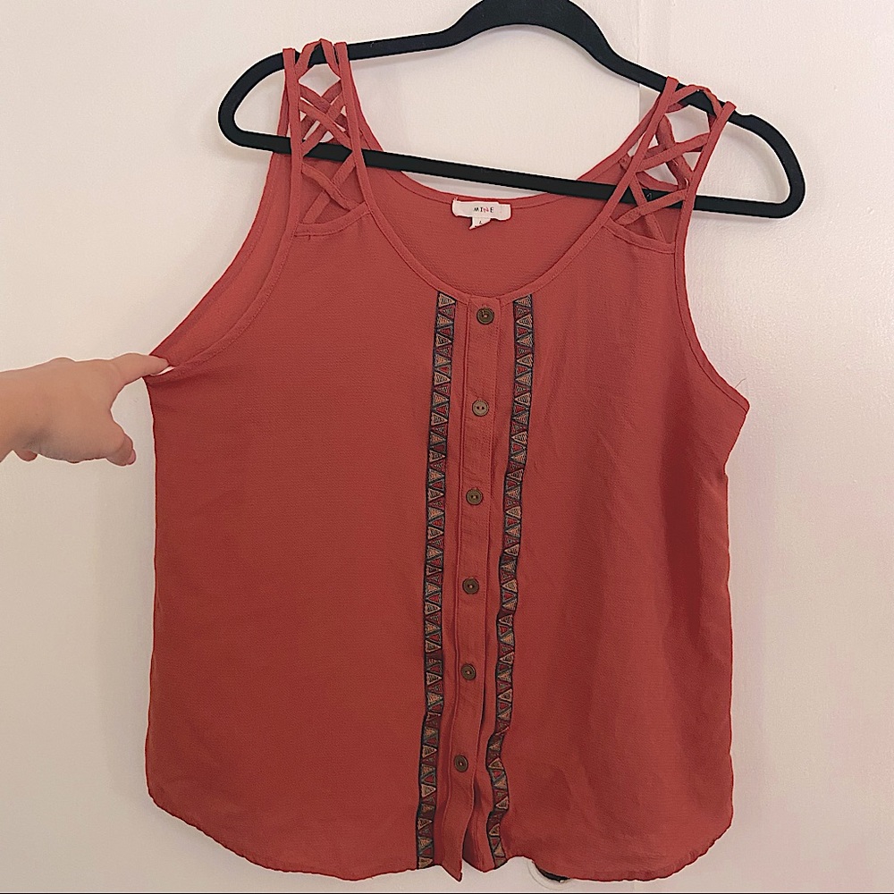 Size L button up tank top